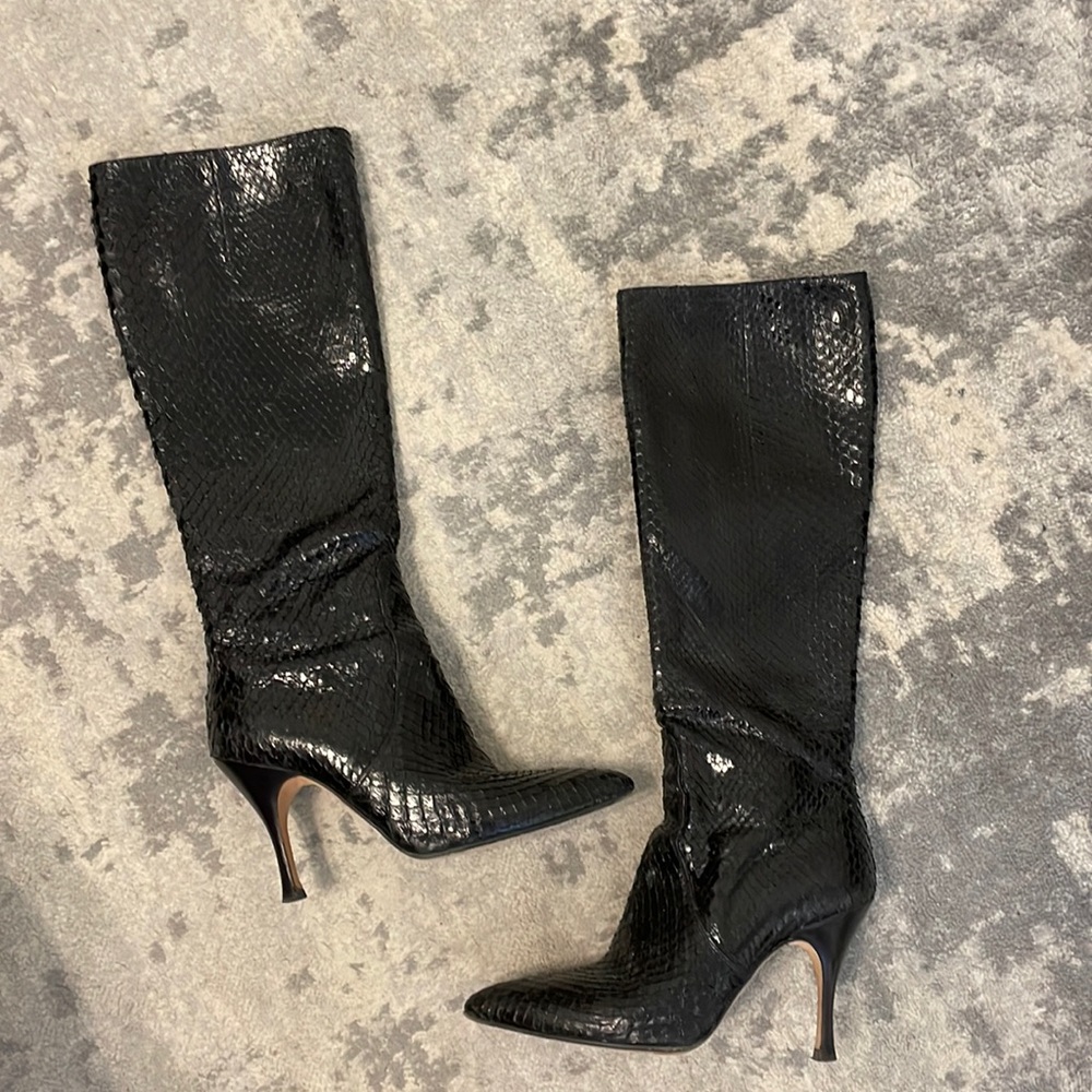 ANNE KLEIN Knee High Snakeskin Boots